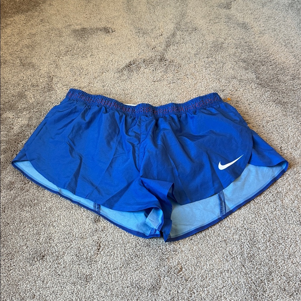 Nike Blue Dri-FIT Running Athletic Lined Tempo Shorts SIZE M